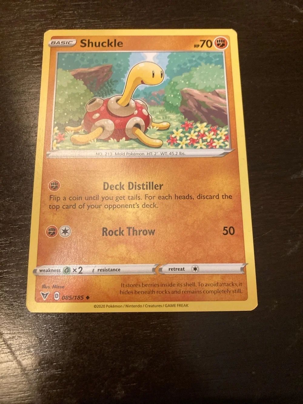 Pokemon Shuckle Card - Yellow & Red Artwork